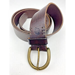 Eddie Bauer Genuine Leather Belt Brown Made in England Size Medium Classic EUC